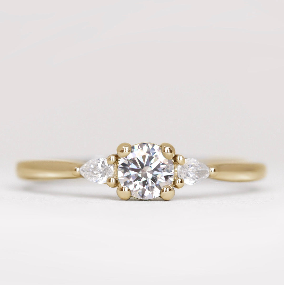 Elspeth - Round Cut Trilogy Engagement Ring Setting