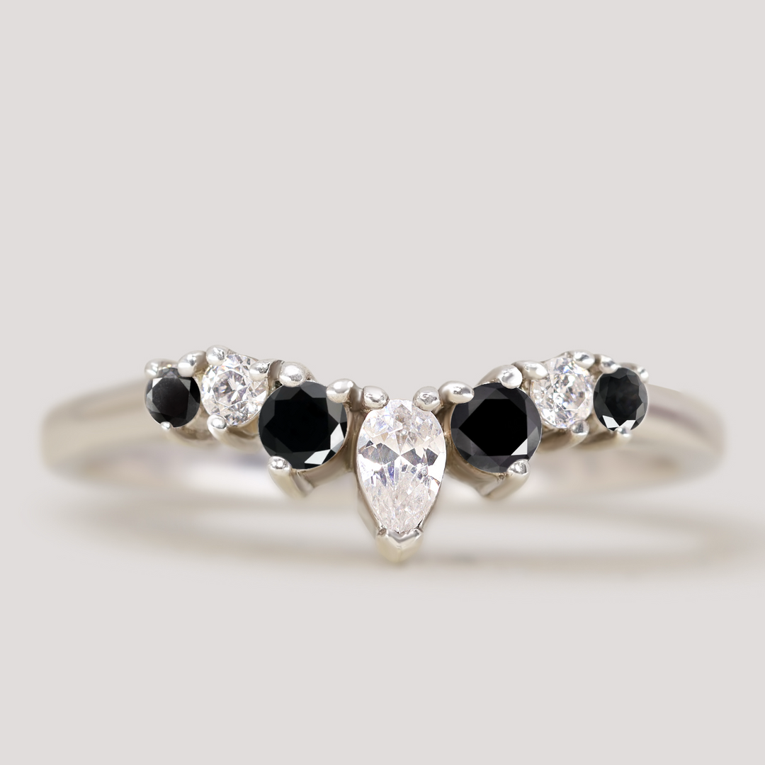 Emma - Diamond and Coloured Gemstone Tiara Wedding Ring - Made-to-Order Wedding Rings - Made-to-Order