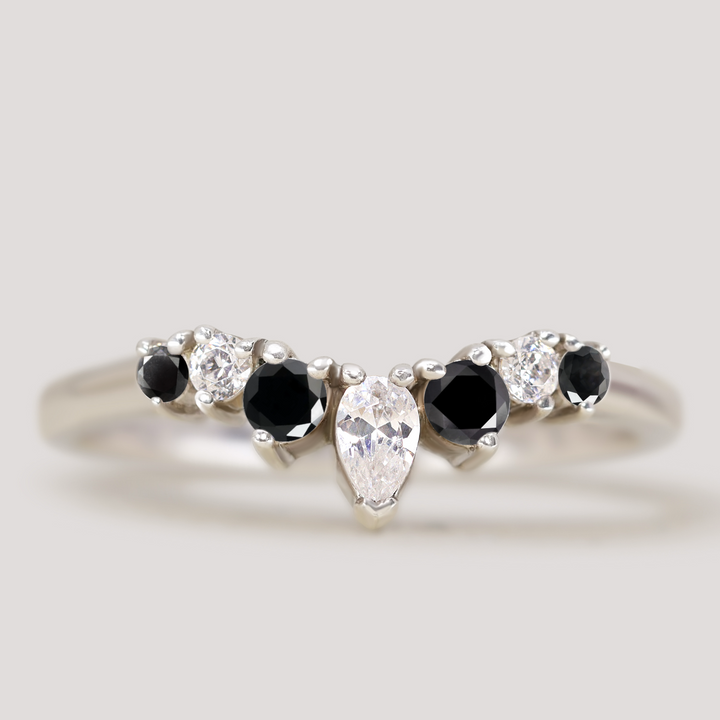 Emma - Diamond and Coloured Gemstone Tiara Wedding Ring - Made-to-Order Wedding Rings - Made-to-Order