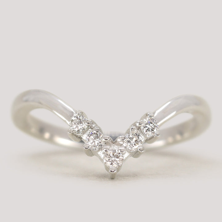 Enid - Diamond Set Wishbone Wedding Ring - Made-to-Order Wedding Rings - Made-to-Order