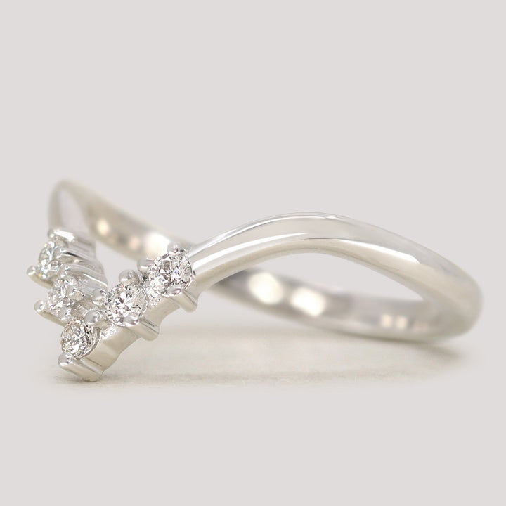 Enid - Diamond Set Wishbone Wedding Ring - Made-to-Order Wedding Rings - Made-to-Order