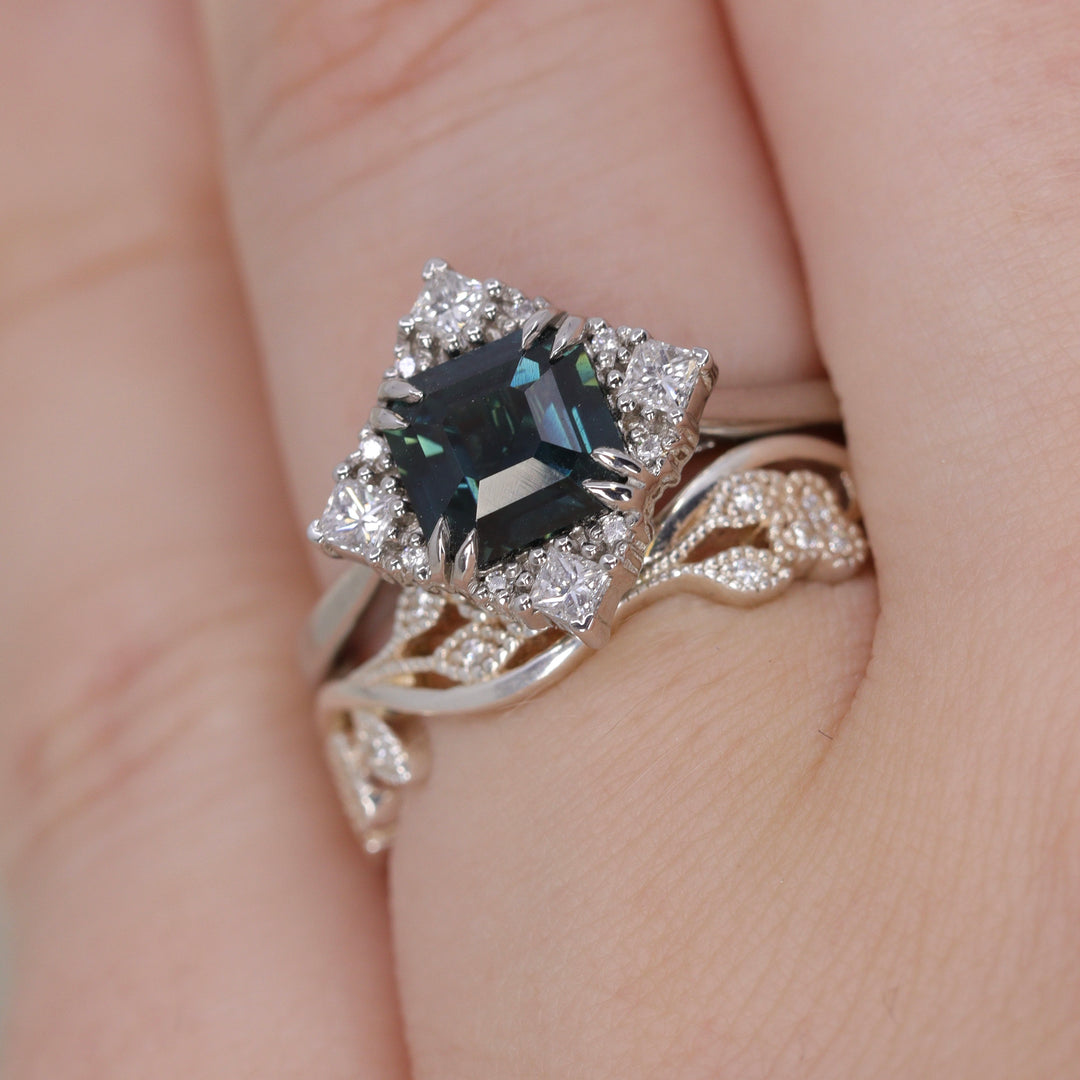 Eveline - Floral Diamond Set Vine Vintage Style Wedding Ring - Made-to-Order Wedding Rings - Made-to-Order