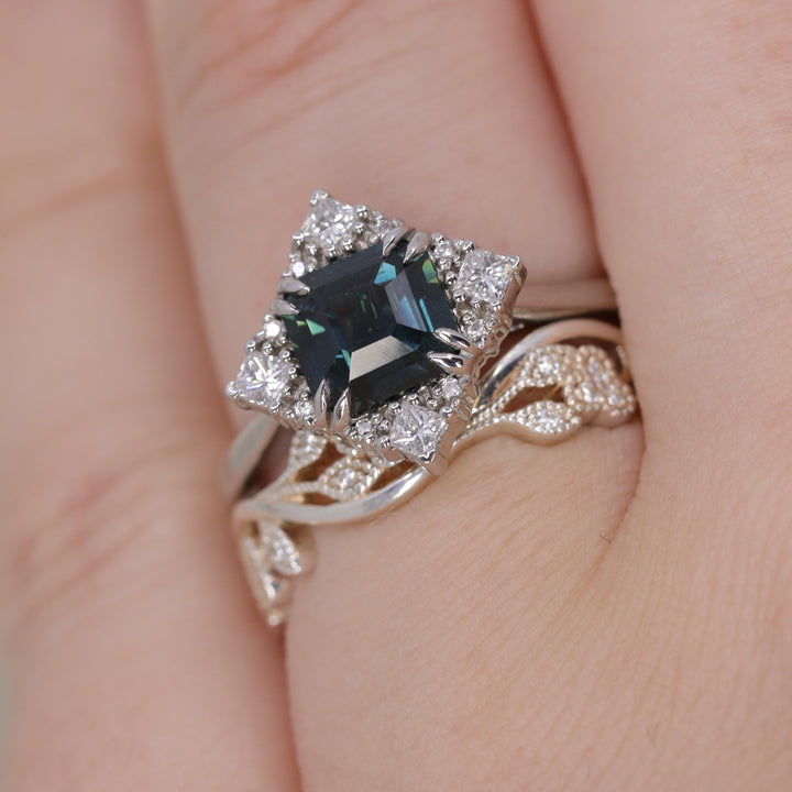 Eveline - Floral Diamond Set Vine Vintage Style Wedding Ring - Made-to-Order Wedding Rings - Made-to-Order