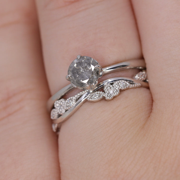 Evie - Floral Lab Grown Diamond Set Vine Half or Full Eternity Wedding Ring - Made-To-Order Wedding Rings - Made-to-Order