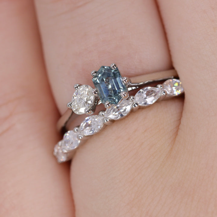 Faye - Marquise Lab Grown Diamond Set Half Eternity Wedding Ring - Made-to-Order Wedding Rings - Made-to-Order