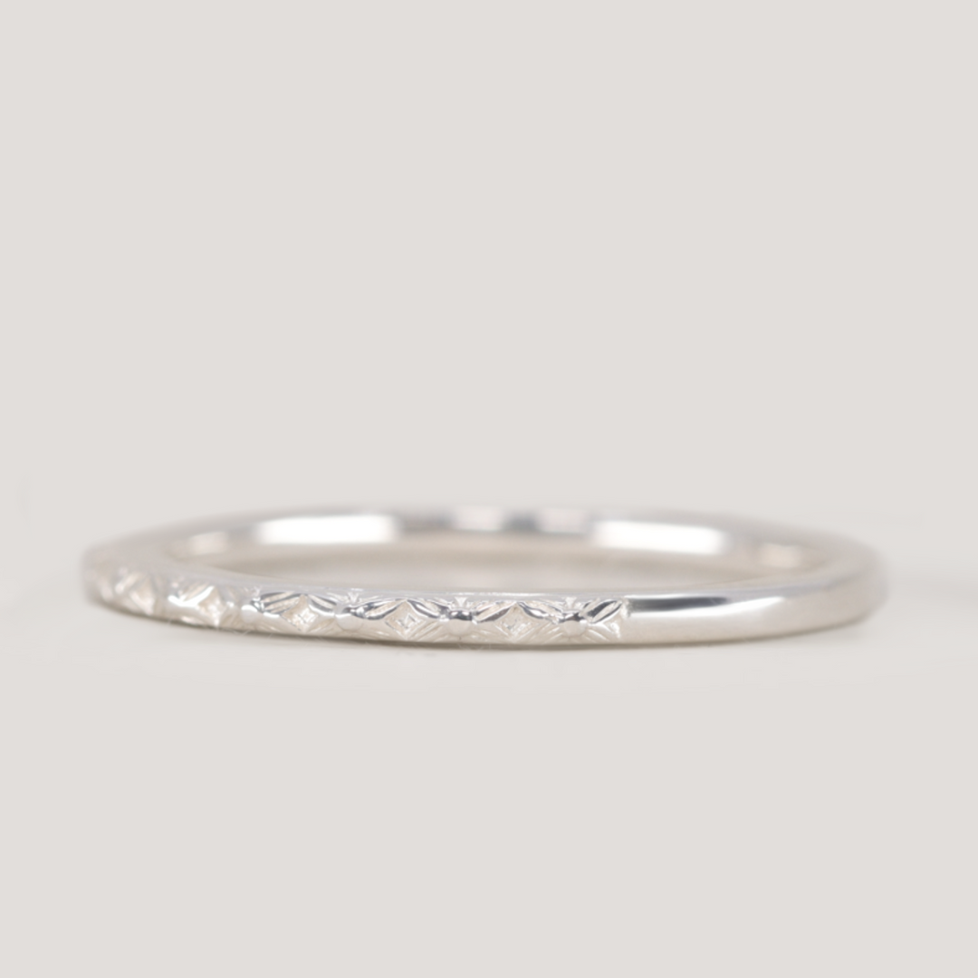 Flora - Floral Pattern Full or Half Eternity Straight Wedding Ring - Made-to-Order Wedding Rings - Made-to-Order