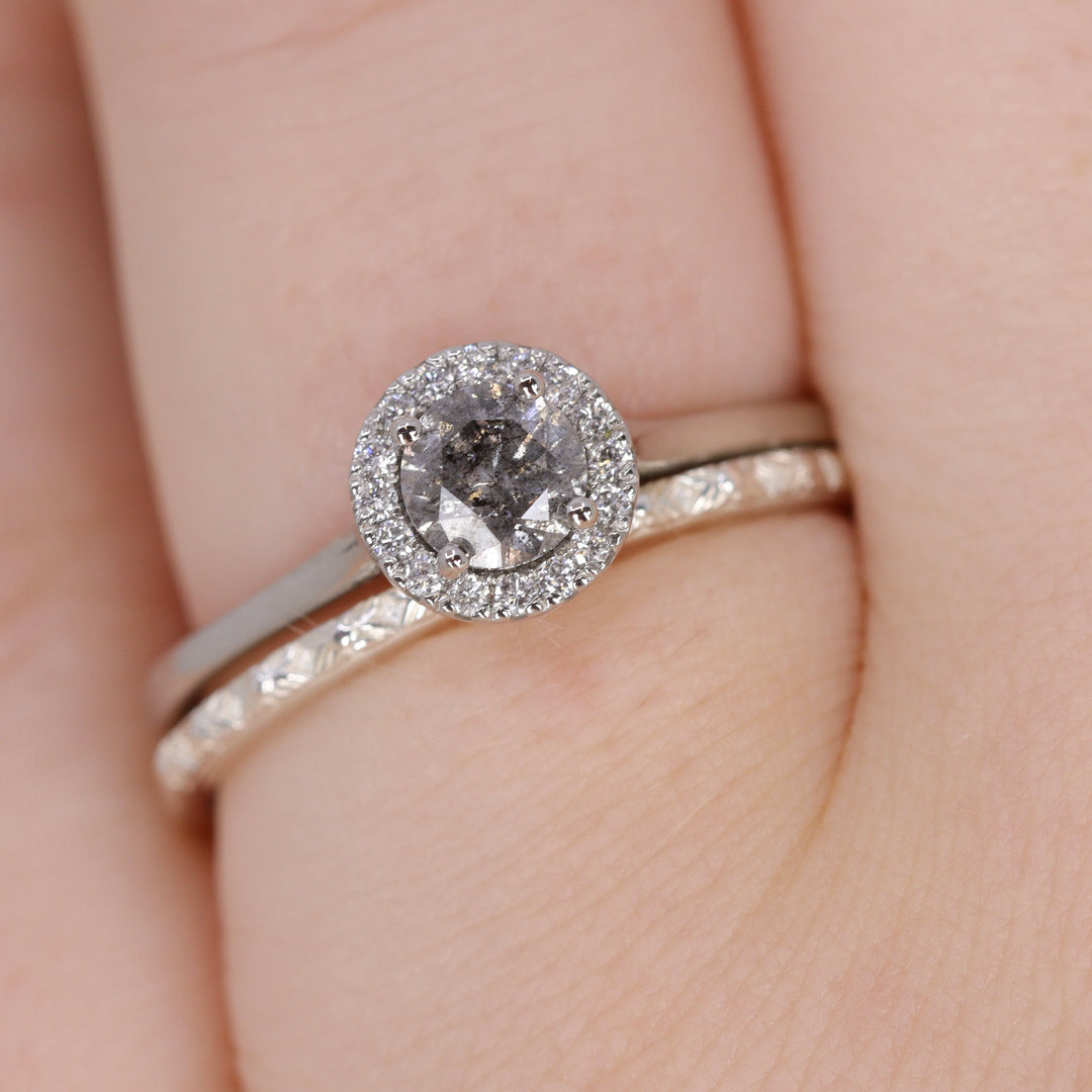 Flora - Floral Pattern Full or Half Eternity Straight Wedding Ring - Made-to-Order Wedding Rings - Made-to-Order