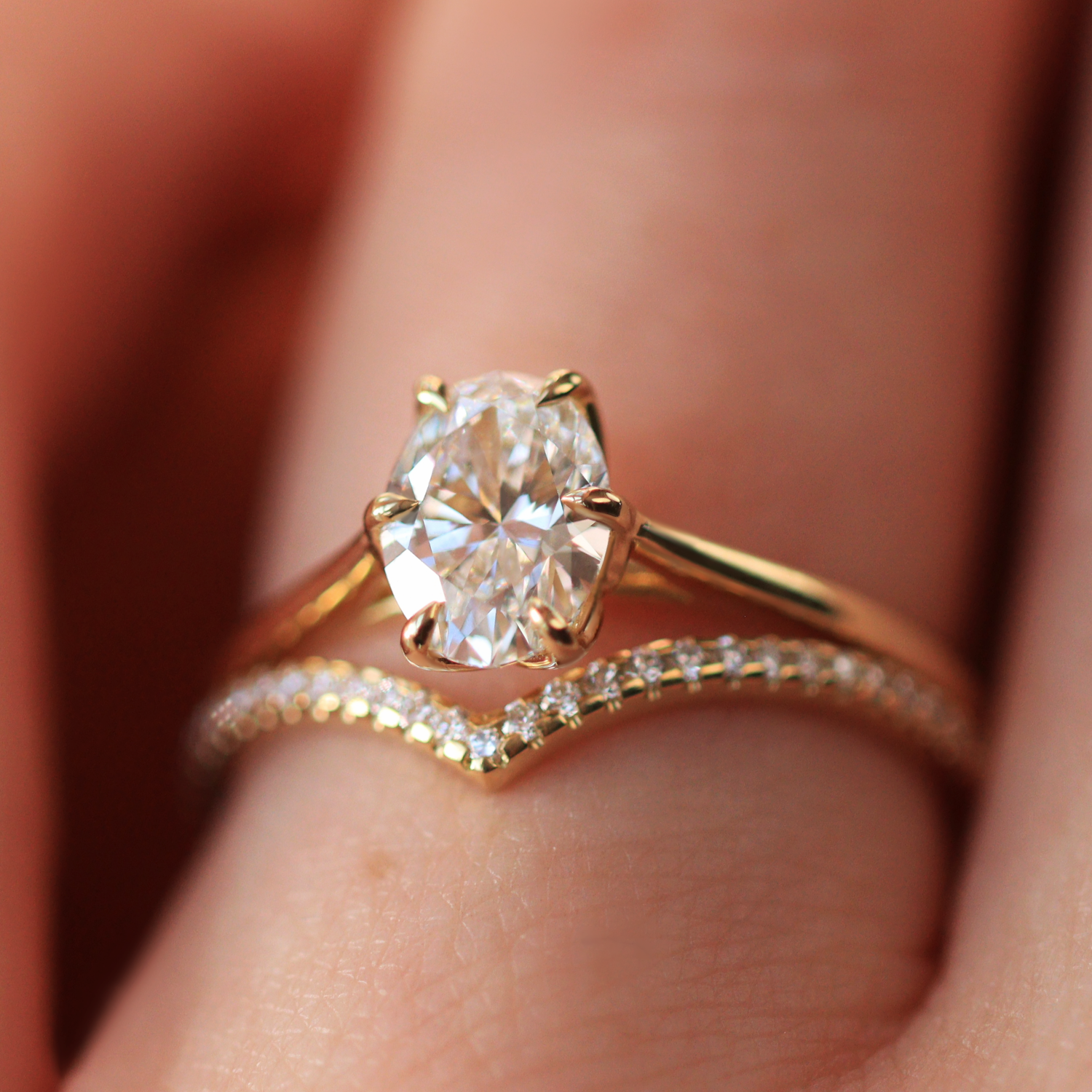 Diamond engagement and wedding rings
