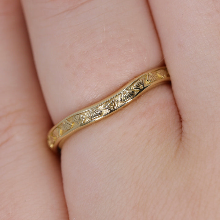 Bridal Set - Erin & Goldie - Optix Cut Green Tourmaline Art Deco Engagement Ring and Shaped Patterned Wedding Ring Bridal Sets