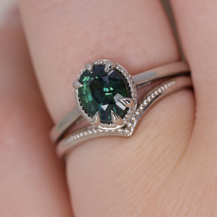 Hadley - Beaded Wishbone Wedding Ring - Made-to-Order Wedding Rings - Made-to-Order