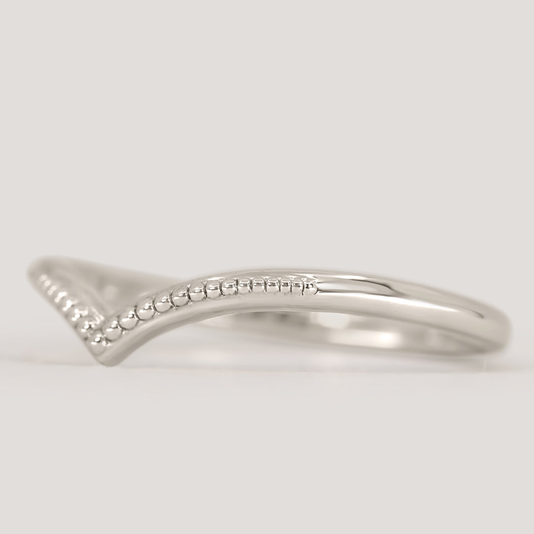 Hadley - Beaded Wishbone Wedding Ring - Made-to-Order Wedding Rings - Made-to-Order