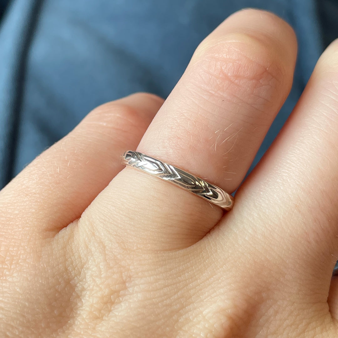 Harley - Slim Art Deco Style Patterned Wedding Ring - Made-to-Order Wedding Rings - Made-to-Order