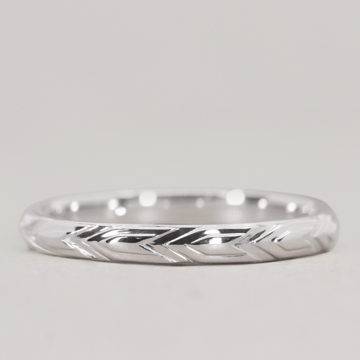 Harley - Slim Art Deco Style Patterned Wedding Ring - Made-to-Order Wedding Rings - Made-to-Order