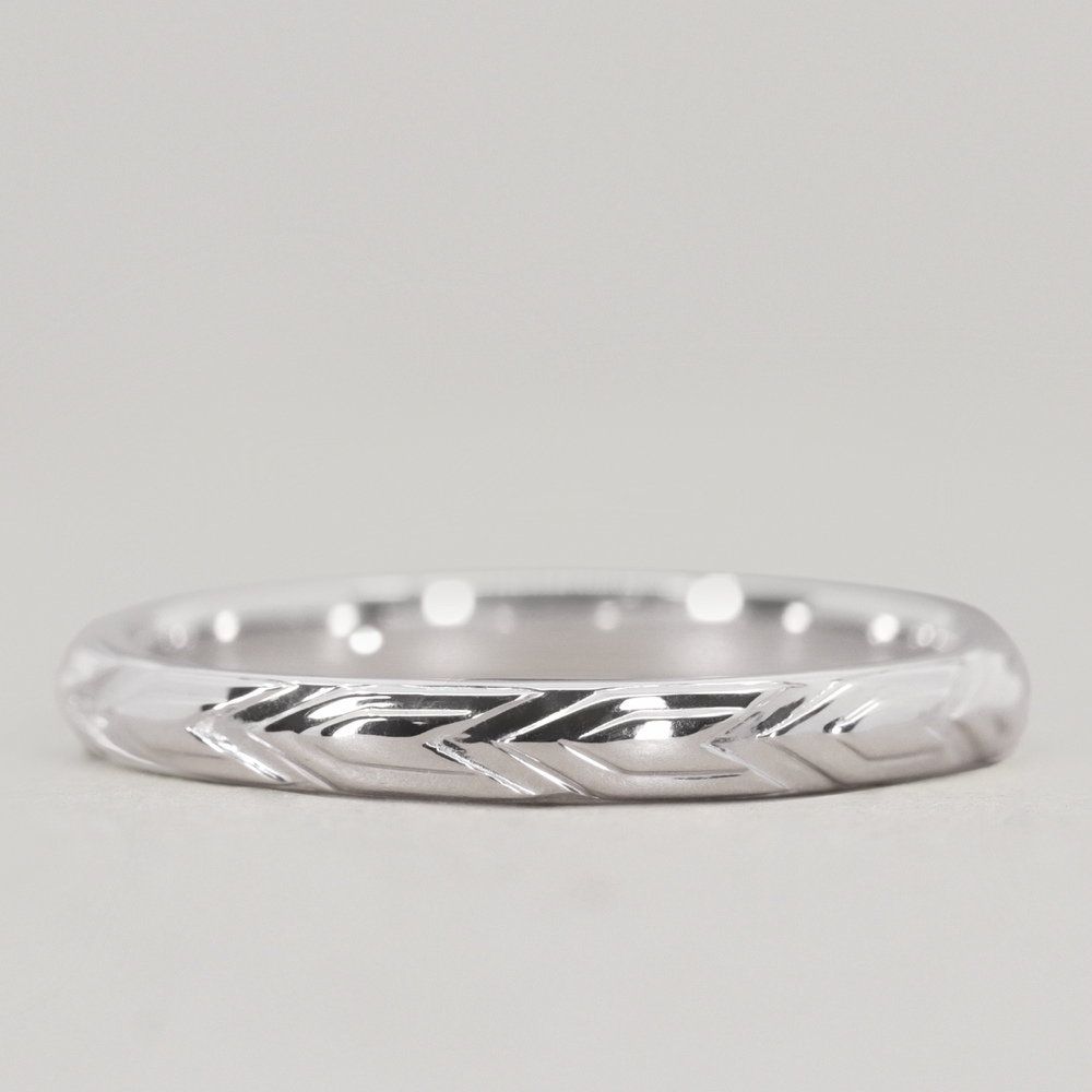 Harley - Slim Art Deco Style Patterned Wedding Ring - Made-to-Order Wedding Rings - Made-to-Order