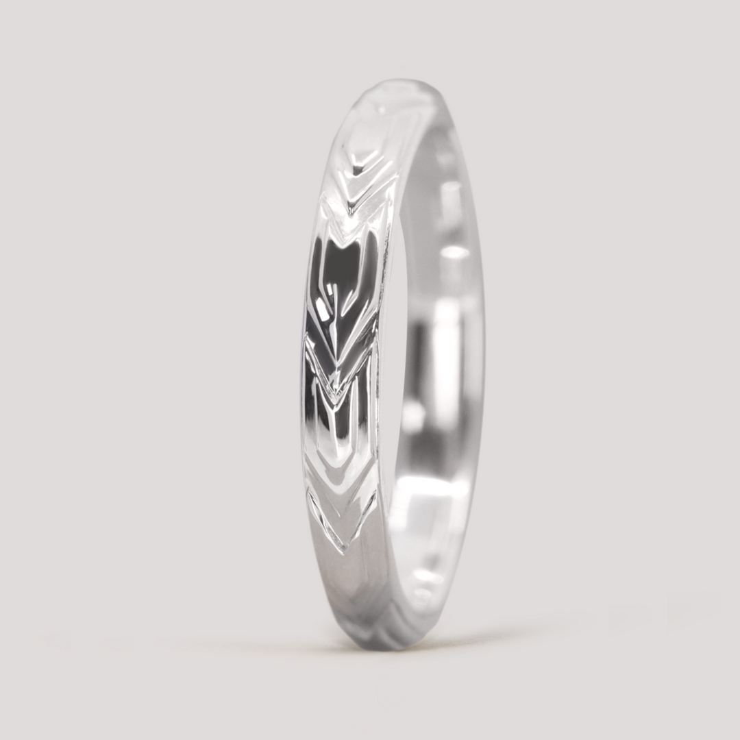 Harley - Slim Art Deco Style Patterned Wedding Ring - Made-to-Order Wedding Rings - Made-to-Order