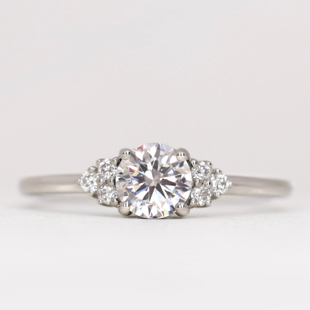 Henrietta - Round Brilliant Cut Trefoil Cluster Engagement Ring Setting