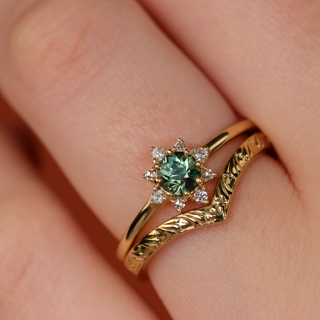 Madison - Art Deco Inspired Fan Design Wishbone Wedding Ring - Made-to-Order Wedding Rings - Made-to-Order