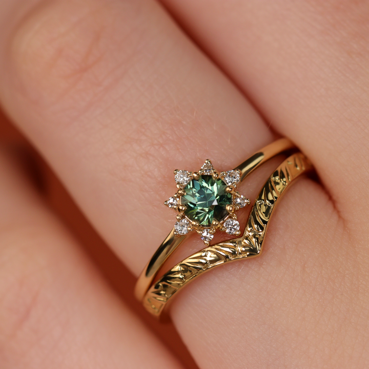 Madison - Art Deco Inspired Fan Design Wishbone Wedding Ring - Made-to-Order Wedding Rings - Made-to-Order
