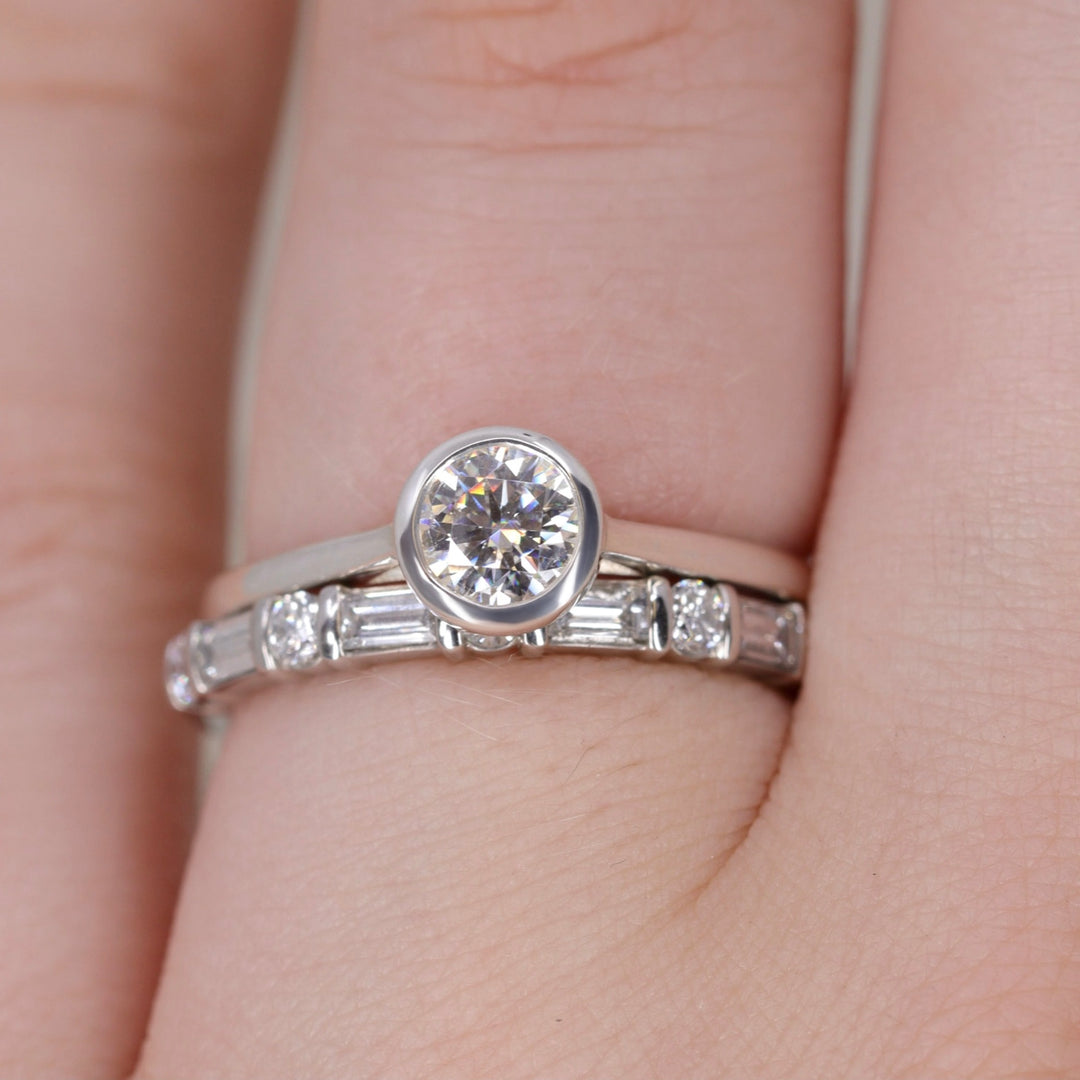 Elena - Art Deco Lab Grown Diamond Set Half Eternity Wedding Ring - Made-to-Order Wedding Rings - Made-to-Order