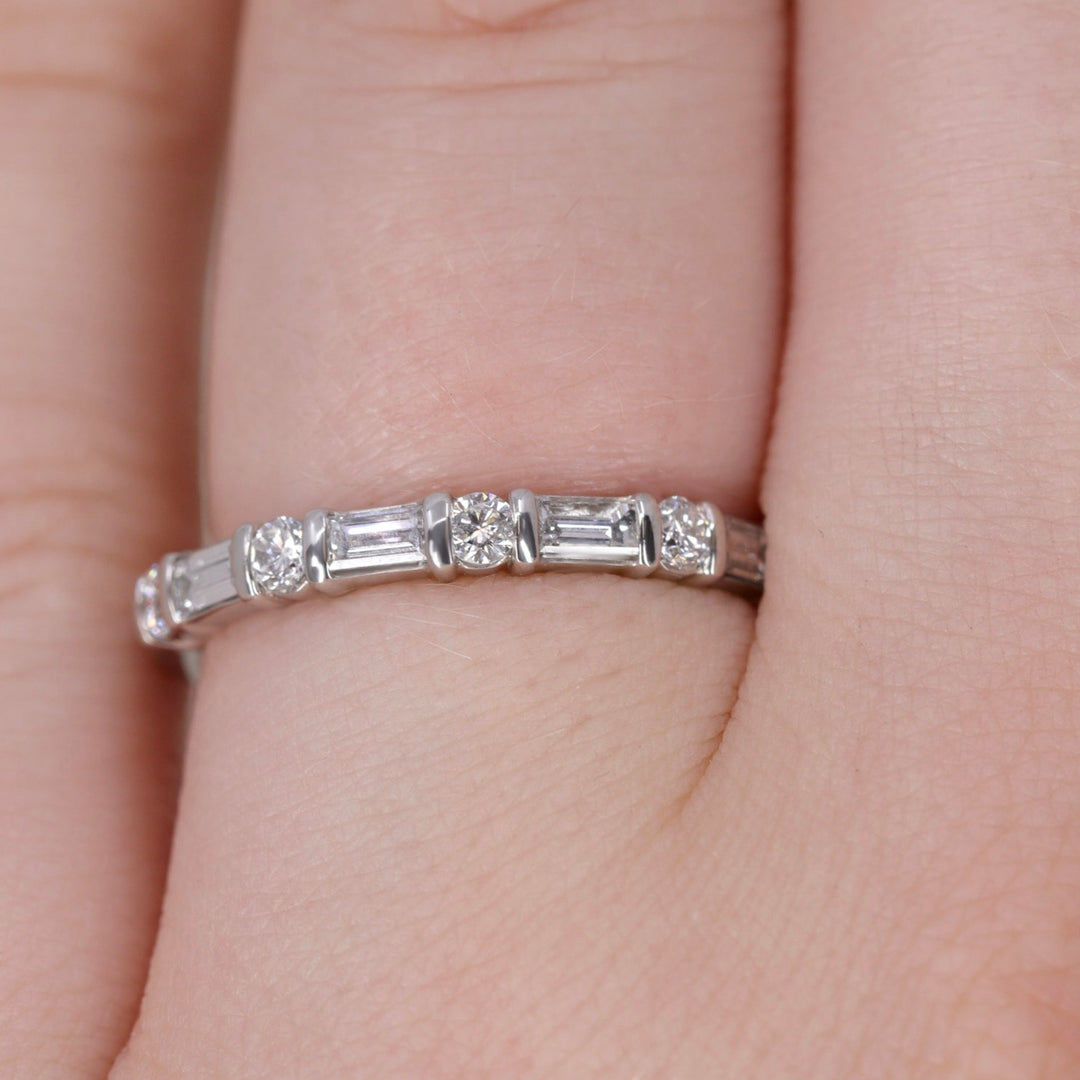 Elena - Art Deco Lab Grown Diamond Set Half Eternity Wedding Ring - Made-to-Order Wedding Rings - Made-to-Order
