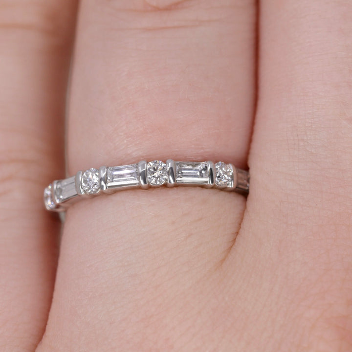 Elena - Art Deco Lab Grown Diamond Set Half Eternity Wedding Ring - Made-to-Order Wedding Rings - Made-to-Order