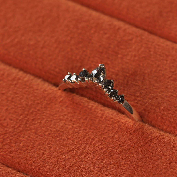 Emma - Salt and Pepper Diamond Tiara Wedding Ring - Made-To-Order Wedding Rings - Made-to-Order