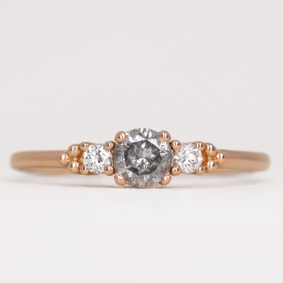 Natalia - Salt & Pepper Diamond Trilogy Ring - Ready-to-Set Engagement Rings - Ready-to-Ship