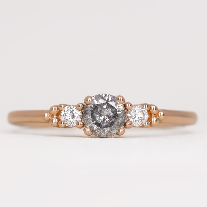 Natalia - Salt & Pepper Diamond Trilogy Ring - Ready-to-Set Engagement Rings - Ready-to-Ship