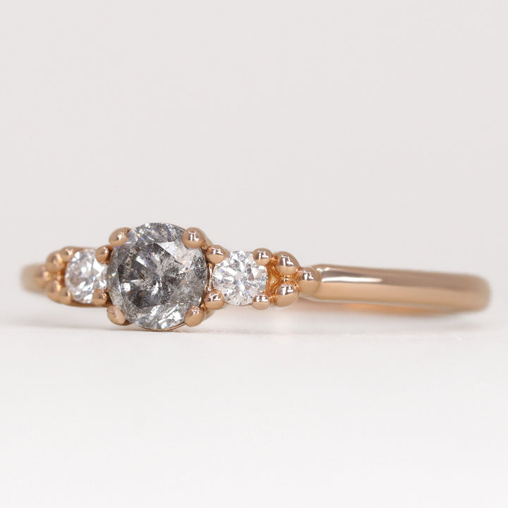 Natalia - Salt & Pepper Diamond Trilogy Ring - Ready-to-Set Engagement Rings - Ready-to-Ship