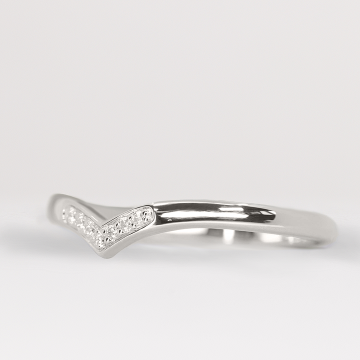 Iris - Diamond Set Wishbone Wedding Ring - Made-to-Order Wedding Rings - Made-to-Order