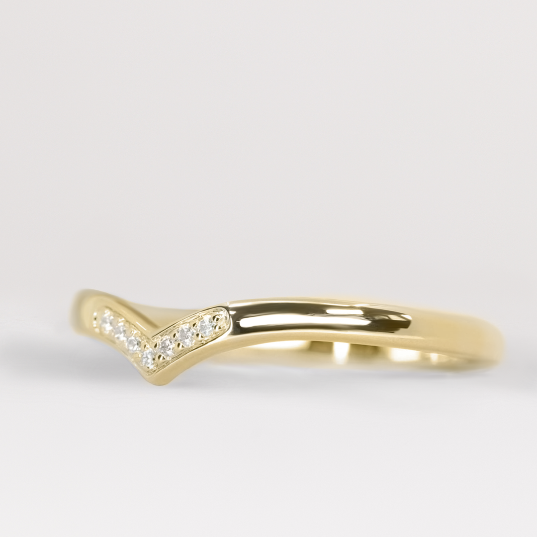 Iris - Diamond Set Wishbone Wedding Ring - Made-to-Order Wedding Rings - Made-to-Order
