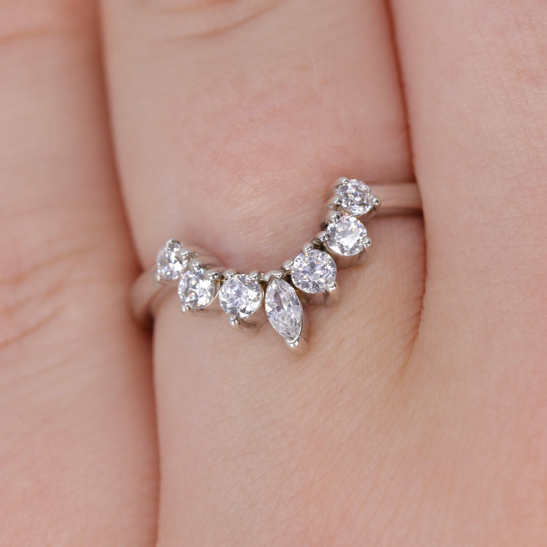 Joanie - Marquise Tiara Wedding Ring - Made-to-Order Wedding Rings - Made-to-Order