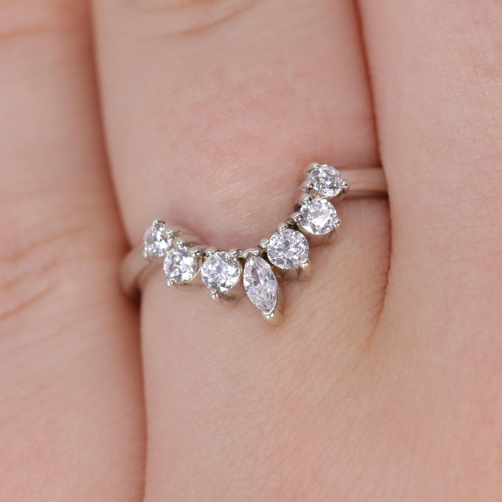Joanie - Marquise Tiara Wedding Ring - Made-to-Order Wedding Rings - Made-to-Order