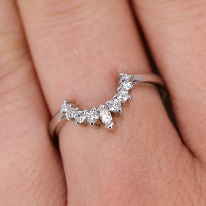 Joanie Petite - Marquise Diamond Tiara Wedding Ring - Made-to-Order Wedding Rings - Made-to-Order