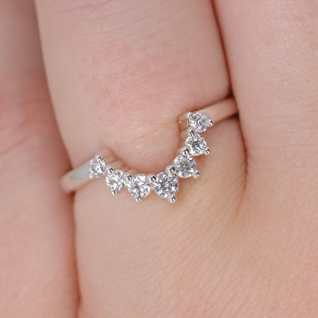 Joanie - Round Brilliant Cut Diamond Tiara Wedding Ring - Made-to-Order Wedding Rings - Made-to-Order