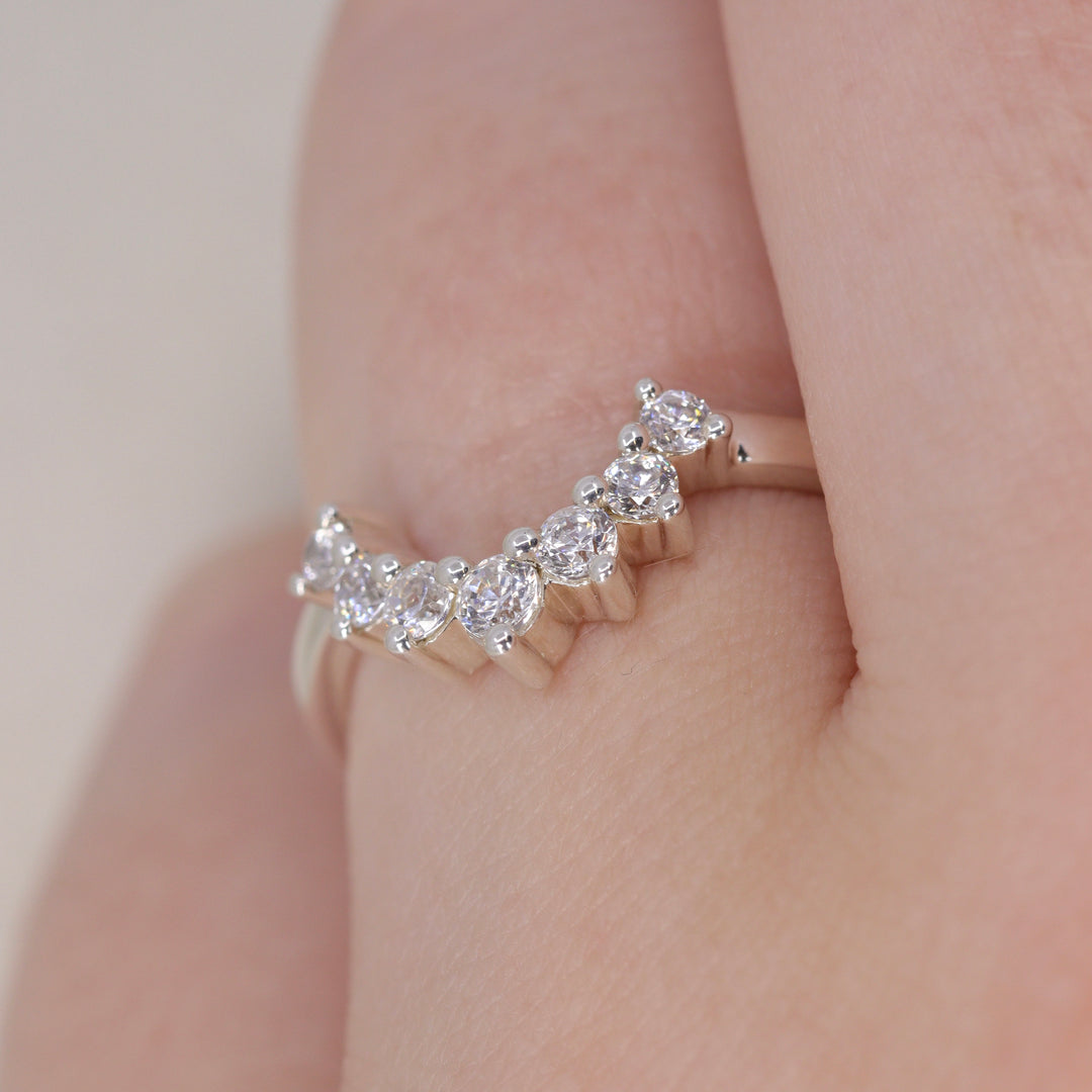 Joanie - Round Brilliant Cut Diamond Tiara Wedding Ring - Made-to-Order Wedding Rings - Made-to-Order