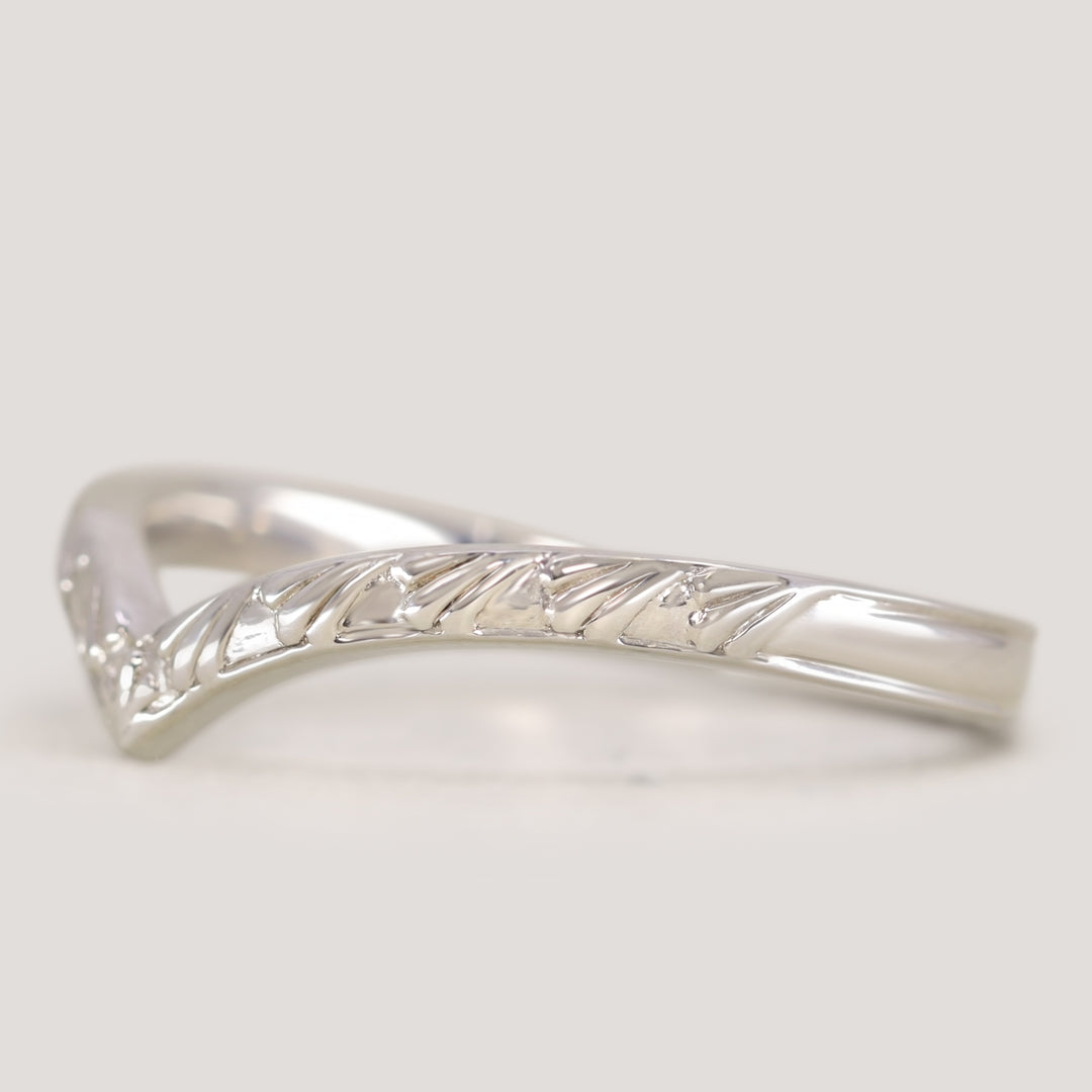 Madison - Art Deco Inspired Fan Design Wishbone Wedding Ring - Made-to-Order Wedding Rings - Made-to-Order