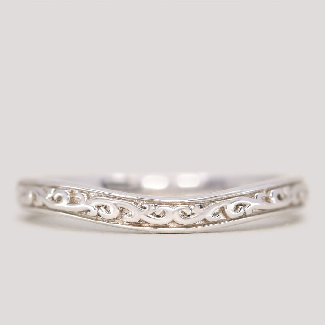 Martha - Floral Pattern Shaped Wedding Ring - Made-to-Order Wedding Rings - Made-to-Order