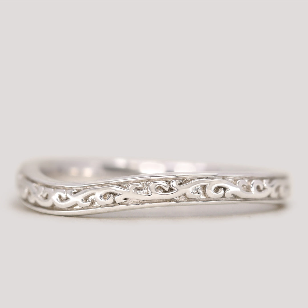 Martha - Floral Pattern Shaped Wedding Ring - Made-to-Order Wedding Rings - Made-to-Order