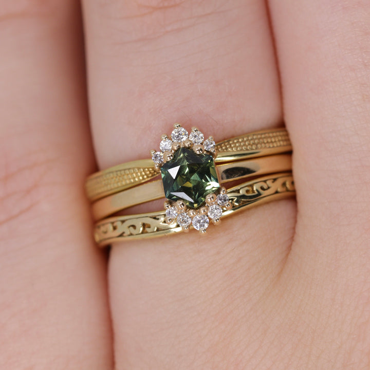 Martha - Floral Pattern Shaped Wedding Ring - Made-to-Order Wedding Rings - Made-to-Order