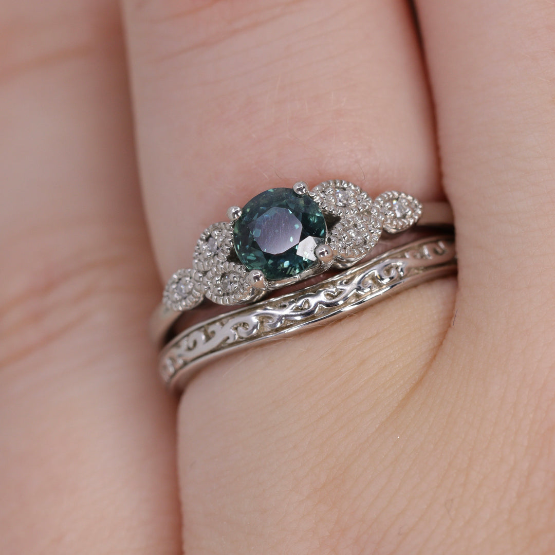 Martha - Floral Pattern Shaped Wedding Ring - Made-to-Order Wedding Rings - Made-to-Order