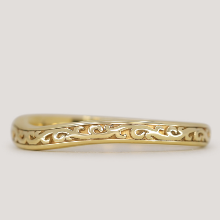 Martha - Floral Pattern Shaped Wedding Ring - Made-to-Order Wedding Rings - Made-to-Order