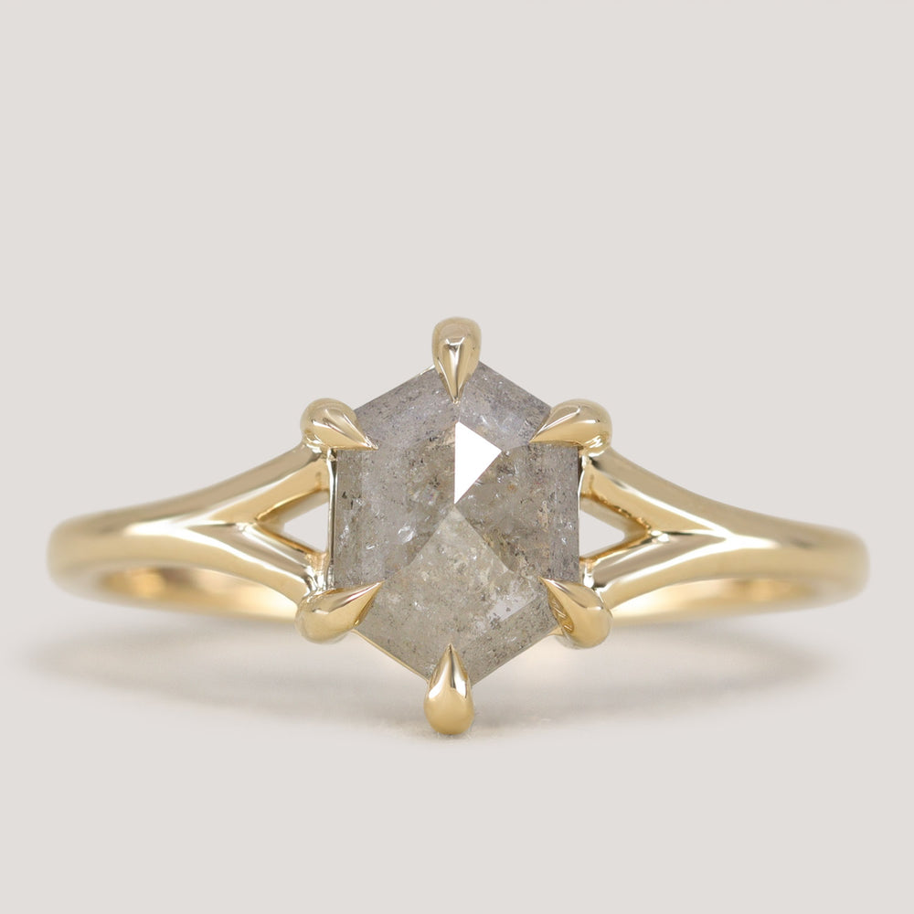 Niamh - Salt & Pepper Diamond Solitaire Ring Engagement Rings - Price On Application