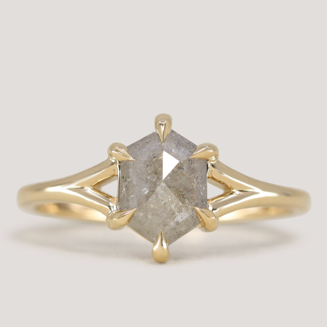 Niamh - Salt & Pepper Diamond Solitaire Ring Engagement Rings - Price On Application