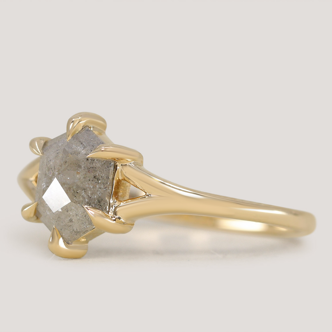 Niamh - Salt & Pepper Diamond Solitaire Ring Engagement Rings - Price On Application