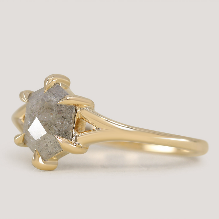 Niamh - Salt & Pepper Diamond Solitaire Ring Engagement Rings - Price On Application