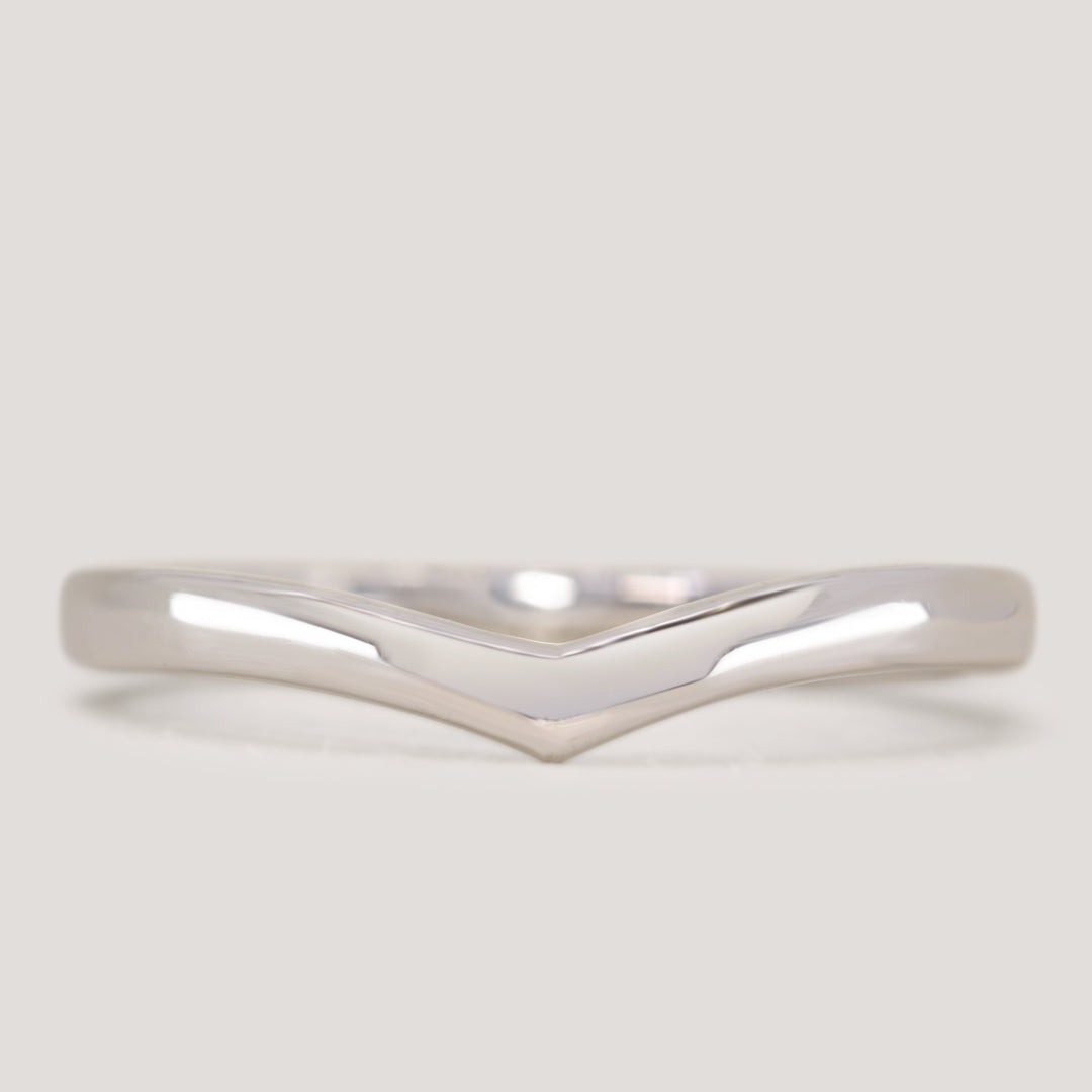 Clara - Polished Wishbone Shaped Wedding Ring - Made-to-Order Wedding Rings - Made-to-Order