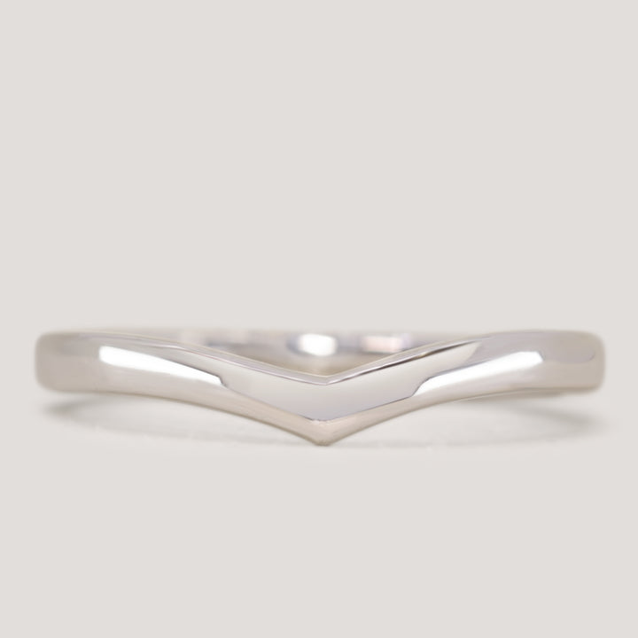 Clara - Polished Wishbone Shaped Wedding Ring - Made-to-Order Wedding Rings - Made-to-Order