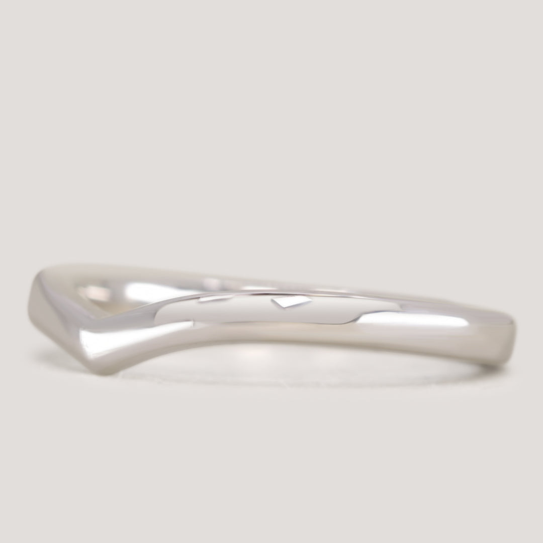 Clara - Polished Wishbone Shaped Wedding Ring - Made-to-Order Wedding Rings - Made-to-Order