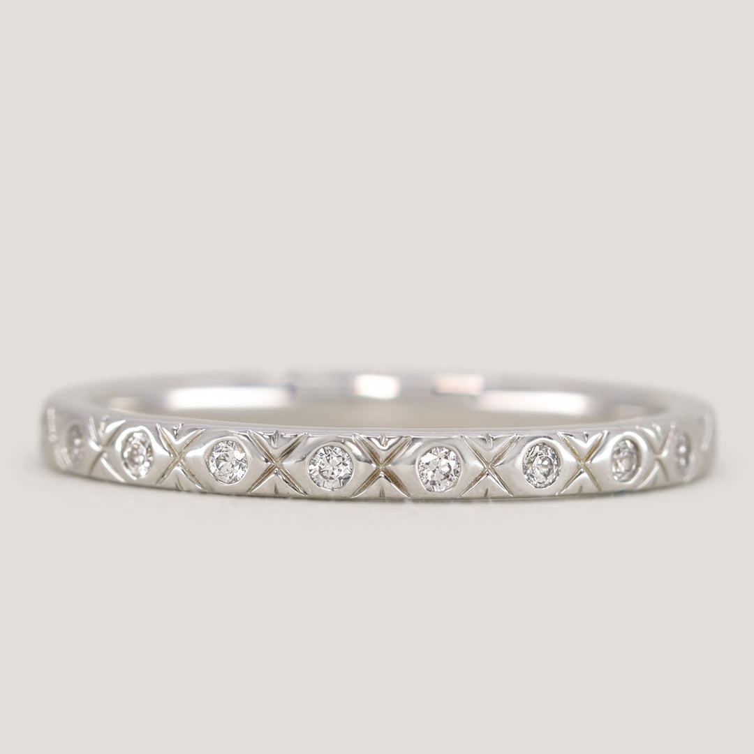 Penelope - Diamond Set Full or Half Eternity Art Deco Wedding Ring - Made-to-Order Wedding Rings - Made-to-Order